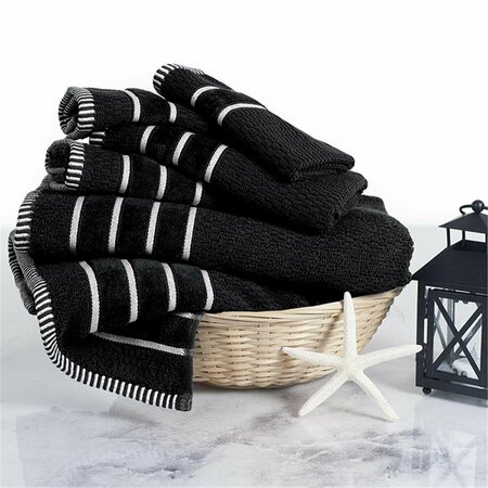 KD VESTIDOR Combed Cotton Towel Set Black - 6 Piece KD3843149